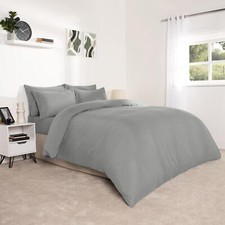 Image of OHS Plain Duvet Cover & Pillowcase Reversible Bedding Set OR Fitted Sheet