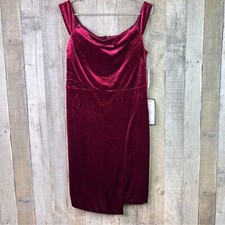 Crystal Dolls Juniors 13 Red Glitter Sleeveless Off Shoulder Mini Body Con Dress