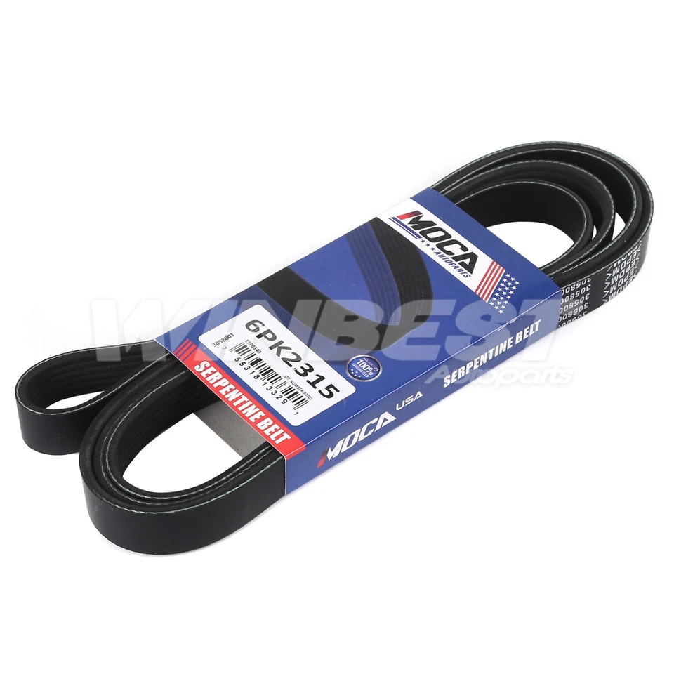 EPDM Serpentine Belt 6PK2315 for 1995-1997 Jeep Wrangler Cherokee 2.5L 4.0L w/AC - Image 3 of 4