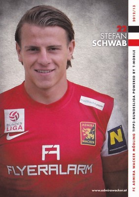 FOOTBALL player card STEFAN SCHWAB team FC ADMIRA WACKER MODLING