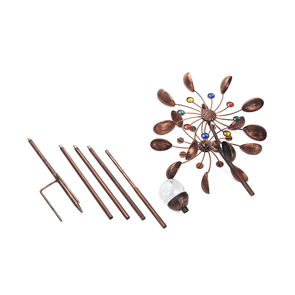 Солнечный ветер спиннер новый 75 дюймов Jewel чашка светодиод освещения солнечной энергии стеклянный шар с... - Изображение 2 из 4