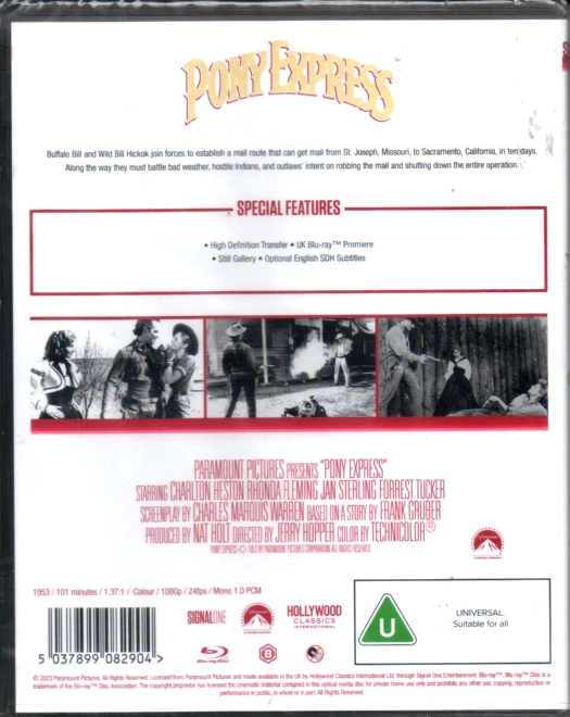 Pony Express Blu-ray - New & Sealed - Charlton Heston - Image 2 of 2