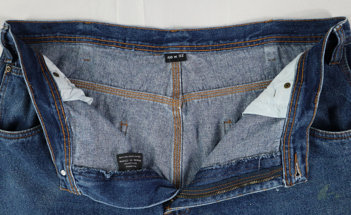 MOST WANTED Men's sz 40 x 30 Blue Denim Double Knee Work MOST WANTED Men's sz 40 x 30 Blue Denim Double Knee Work