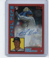 2019 TOPPS UPDATE TRENT THORNTON 1984 AUTO RED #D/25