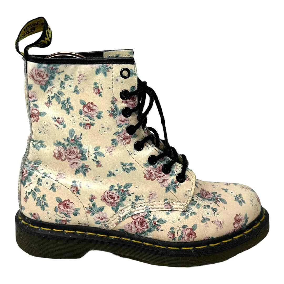 Dr. Martens RARE Blush Rose Floral 1460 Lace up Chunky Combat