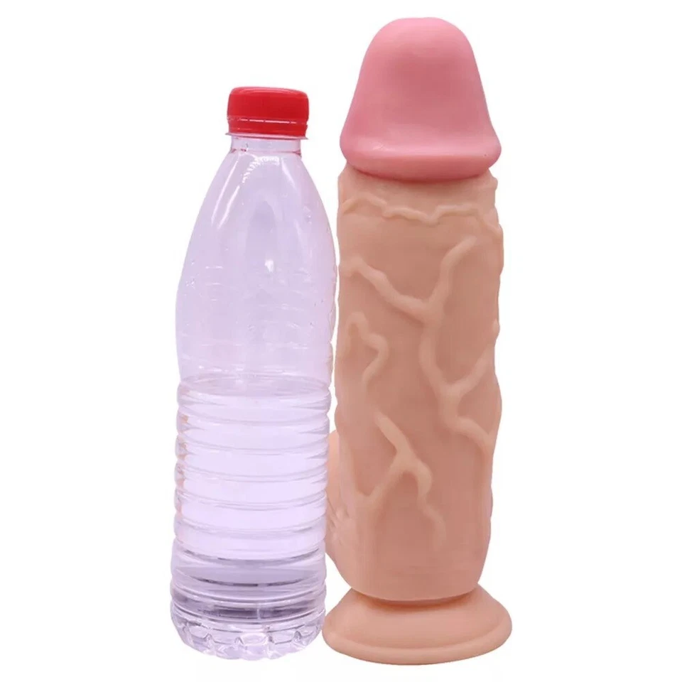 Silicone HUGE Dildo Realistic Dong Thick Big Penis Anal G-spot Sex Toy Women Men - Image 3 of 4
