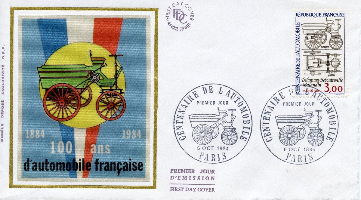FRANCE - 1984 The 100th Anniversary of Motor Car FDC1366 | eBay