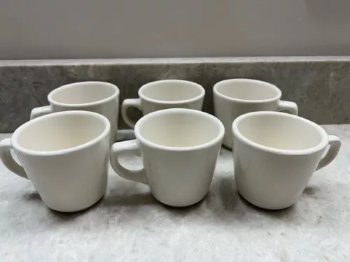6 Vintage Buffalo China Restaurant Diner Ware Coffee Cups Mugs 6 Oz.