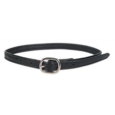 HKM Black Leather Spur Straps - Stitched Sides - Soft