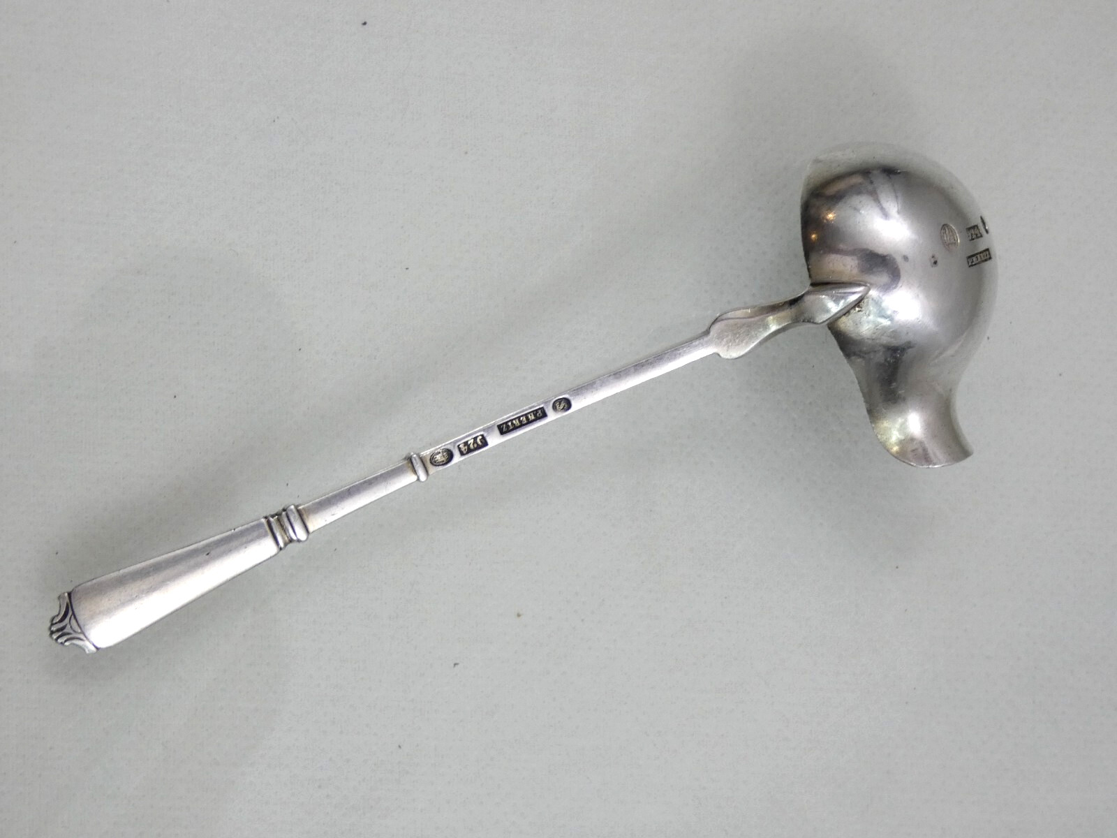 ANTIQUE DANISH STERLING SILVER ENEMEL SERVING PIECE SAUCE LADLE  1901   P. Hertz