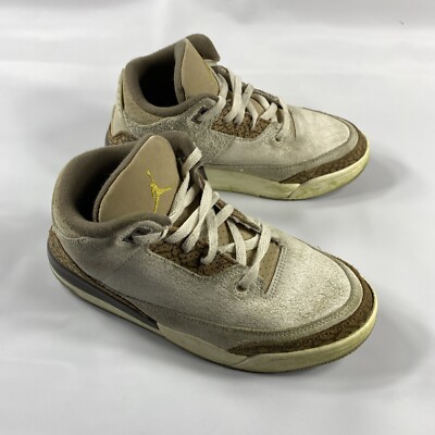 Nike Kids Air Jordan 3 DM0966-102 Beige Brown Sneaker Shoes Size 3Y