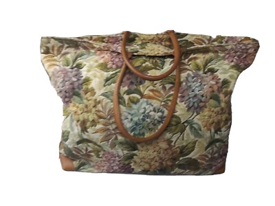 Americana Collection Floral Tapestry Canvas Tote Bag Weekender Multicolor 