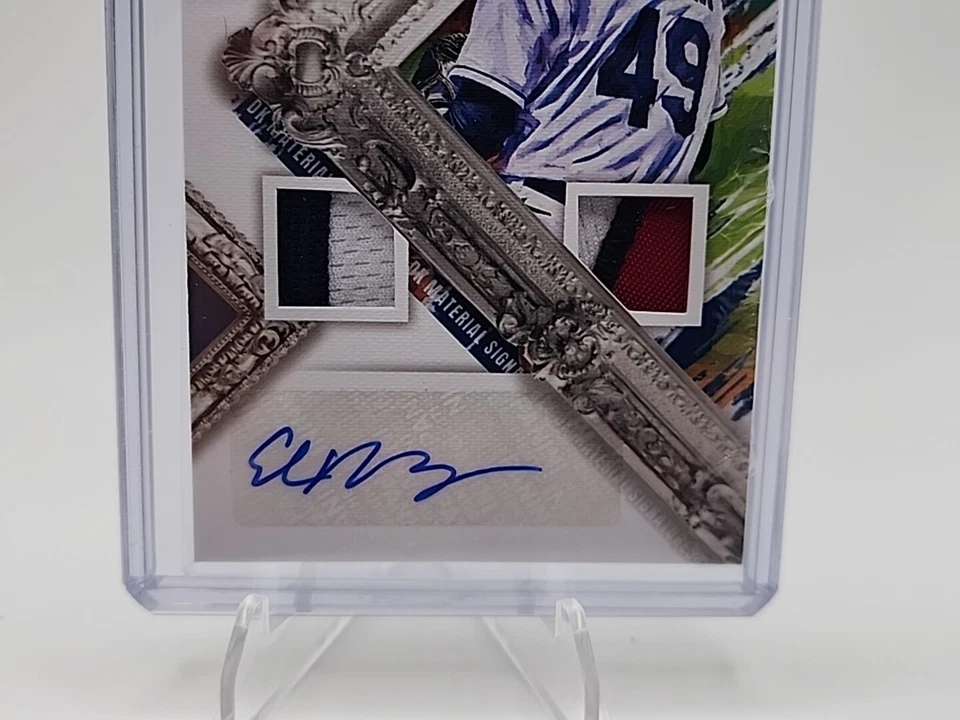 2022 DIAMOND KINGS DUAL PATCH AUTO ELI MORGAN Holo Blue Parallel 10/25 - Image 3 of 4