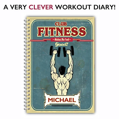 BOOTIFUL BOOKS A5 PERSONALISIERTES FITNESS GEWICHTSTRAINING LOGBUCH/FITNESSSTUDIO TAGEBUCH/TRAININGSTAGEBUCH