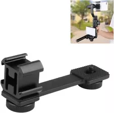 Triple Cold Shoe Gimbal Extension Bracket Stabilizer Universal w/ 1/4'' Adapter