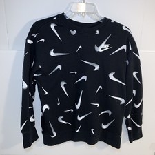 Nike Youth/Women s All Over Print Logo Sweatshirt Size See Pics for Measurements