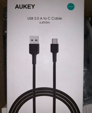 2-Pack AUKEY 6Ft USB 2.0 A to C Nylon Braided Fast Charging Cable