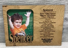 "Spencer" Name Laser Engraved Wood 7" x 5" Photo Picture Frame - NO CUSTOM NAMES
