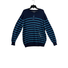 Club Room, Men's Gregor Striped Sweater, Navy Blue, Large, MSRP  65.00