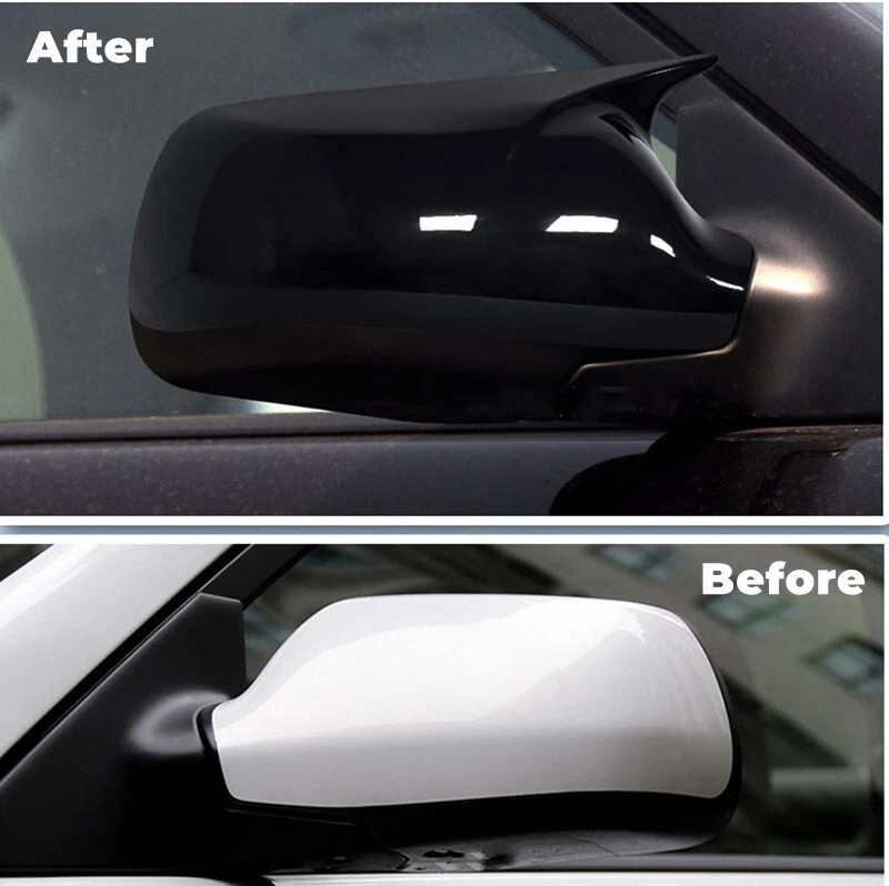 Tapa de cubierta de espejo retrovisor lateral bocina OX negra brillante para Mazda 3 Mazda 6 2003-2008 Foto 2 de 4