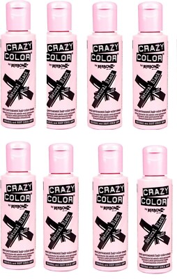 CRAZY COLOR NATURAL BLACK SEMI PERMANENTE HAARFARBE 100ml - 8er Pack