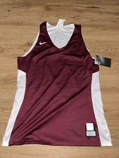 NIKE WOMENS BASKETBALL REVERSIBLE JERSEY TOP SIZE LARGE MAROON/WHITE NWOT