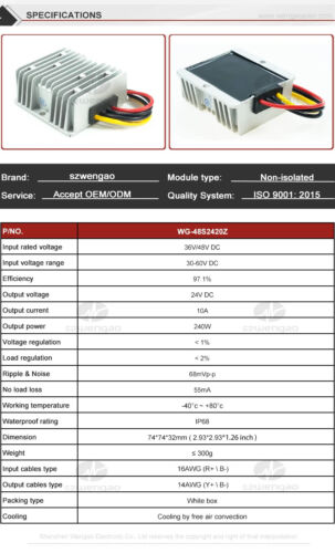 DC Buck 36V 48V to 24V 3A 5A 10A 20A 30A 40A 60A 85A DC-DC Step Down Converter - Picture 10 of 25