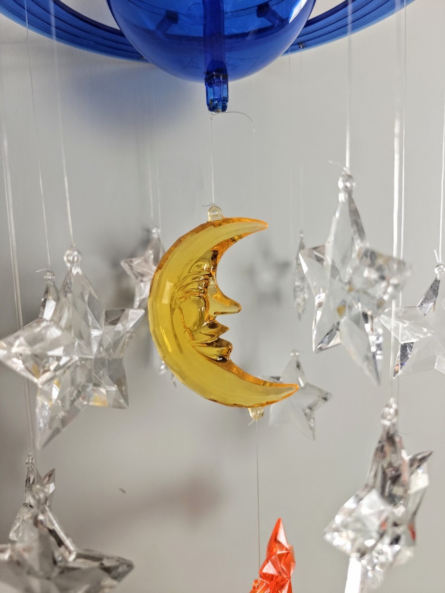 Vtg IKEA VIMSIG Space Mobile Sun Catcher 1990s Acrylic Saturn