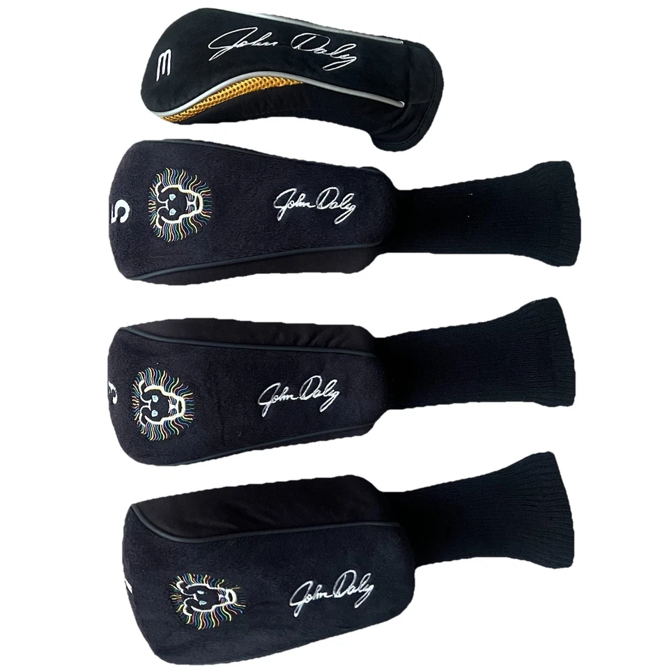 Juego de fundas de golf John Daly Signature 1 3 5 híbrido logotipo de león felpa negra raro Foto 2 de 4