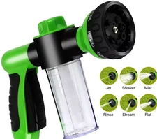 8-in-1 Dog Shower Sprayer Pet Bath Hose Nozzle High Pressure Foam Washer Tool