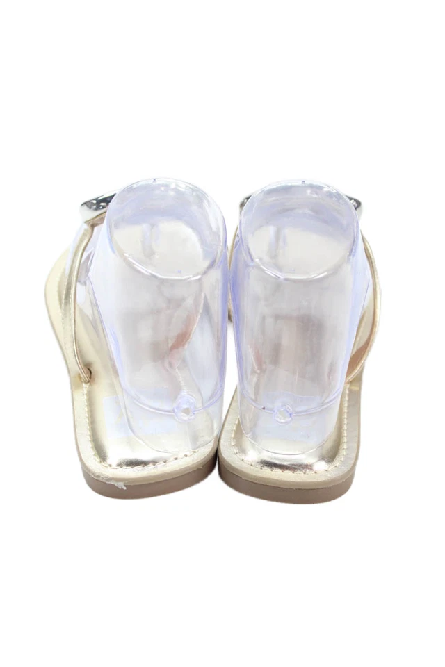 Dolce Vita Womens Faux Leather Metallic Embellishment Flip Flops Gold Size 7 - Image 3 of 4