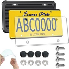 Rattle Proof Clear License Plate Frame With Silicone Holder For Easy Install