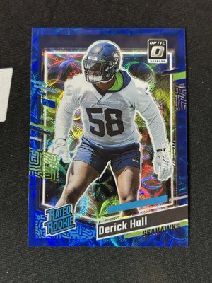 2023 Panini Donruss - Rated Rookie Derick Hall #388 Optic Preview Blue Scope