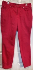 Judy Blue Jeans Womens 16W Red Garment Dyed High Rise Stretch Skinny JB88790