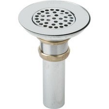 Elkay LK18 Chrome Brass Drain Fitting With Perforated 3" Grid Strainer