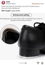 Stelle Lace Up Tap Dancing Shoes - Black Lace-Up Tap Shoes, Unisex Kids