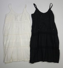 Krill Apparel Women's Dress Lot Of 2 Sleeveless Tiered Boho Embroidered Size M/L