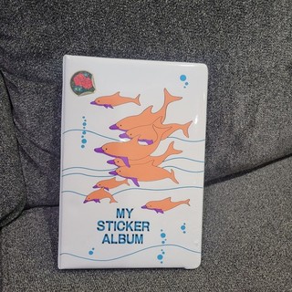 vintage 1980s three ring sticker collector binder filled with colorful...