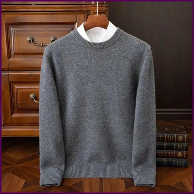 2025 Cashmere Sweater O-neck Pullovers Men's Loose Oversized M-3XL Knitted