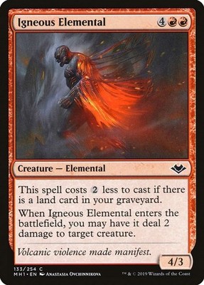 2019 Magic: The Gathering Modern Horizons Igneous Elemental (#133, C, Near Mint)