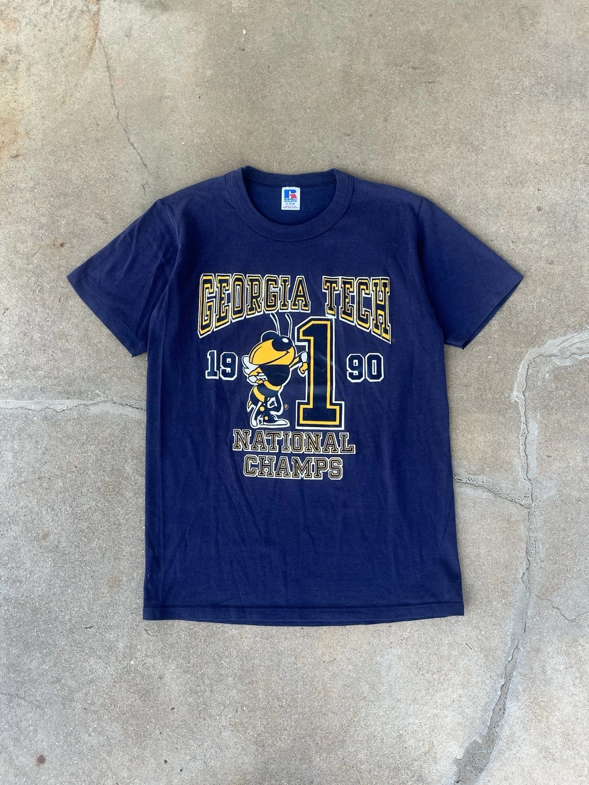 Vintage 1990 Georgia Tech Yellow Jackets National Champions T-shirt Size Small