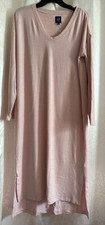 Gap Maternity Long Knit Dress Long Sleeves Pale Rose V Neck Stretchy Sz S NEW