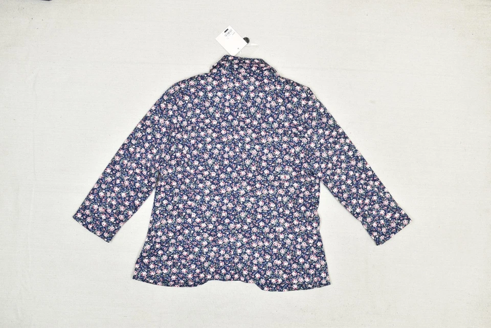 NUEVO Chaqueta Blazer Lauren Conrad Mujer Talla S Floral Azul Multicolor Poliéster Foto 3 de 4