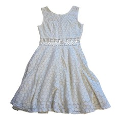 Raga Lace Fit and Flare Dress with Cutout Waist Ivory XS Women