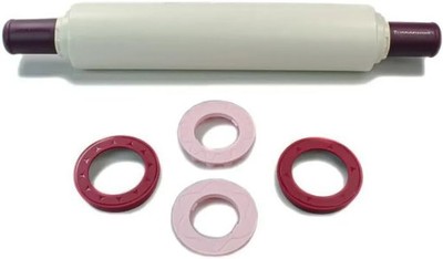 Tupperware Profi-Teigrolle Backen Bordeauxrot D06 Nudelholz Back n Roll + Ringe