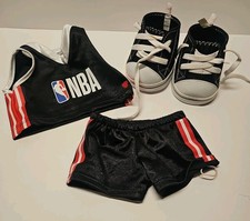 NBA BAB Build A Bear Black Red & White Basketball Outfit Jersey Shorts & Shoes