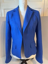 Women s J Crew Schoolboy Herringbone 100 Wool Blazer Lined Sz 8 Beautiful Blue