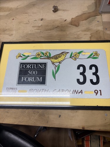 Vintage South Carolina Fortune 500 Vanity License Plate Low Number 33