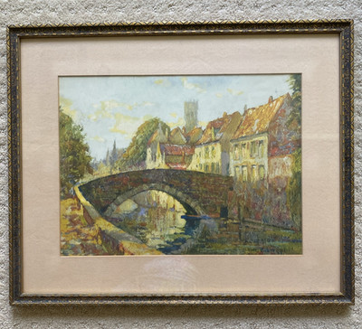 Pont du Cheval Bruges Belgium by Alec Grieve 1864-1933 Dundee Art Gallery Museum