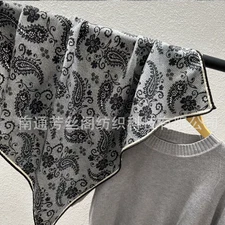 70% Cashmere 30% Silk Scarf cashew Print Neckerchief Shawl Bandana 27'' Wrap new